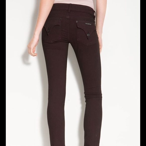 😻Hudson Collin Skinny Jeans Burgundy 😻 - Picture 1 of 7